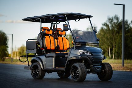Гольф-кар пассажирский «TRAVELPARK 2+2» (4-х местный), Черный матовый в стиле Mansory