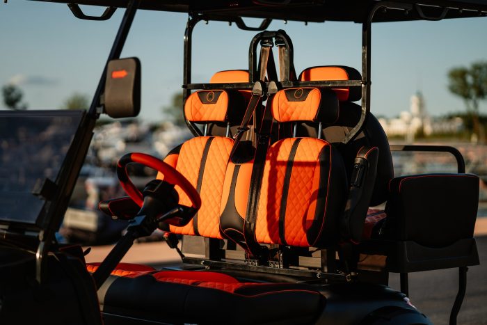 Гольф-кар пассажирский «TRAVELPARK 2+2» (4-х местный), Черный матовый в стиле Mansory — изображение 2